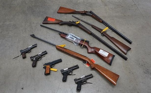 A selection of weapons that were handed in