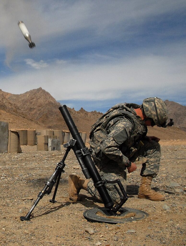 An M224 Mortar in action.