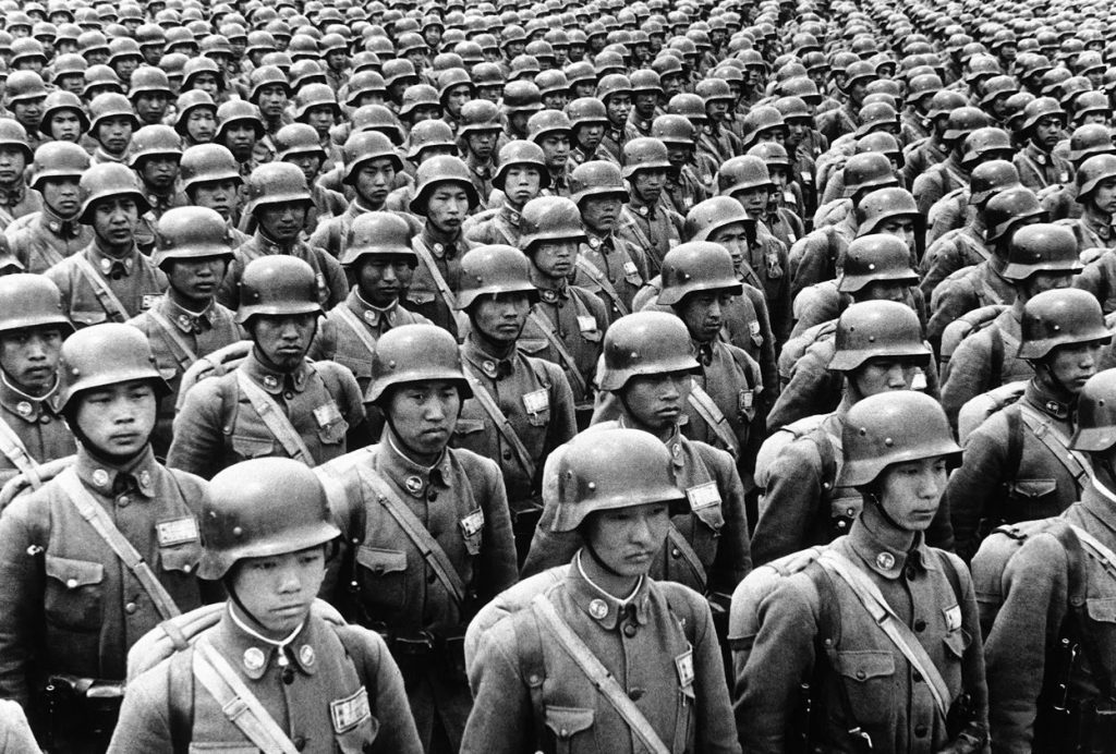 National Revolutionary Army troops wearing the helmets.